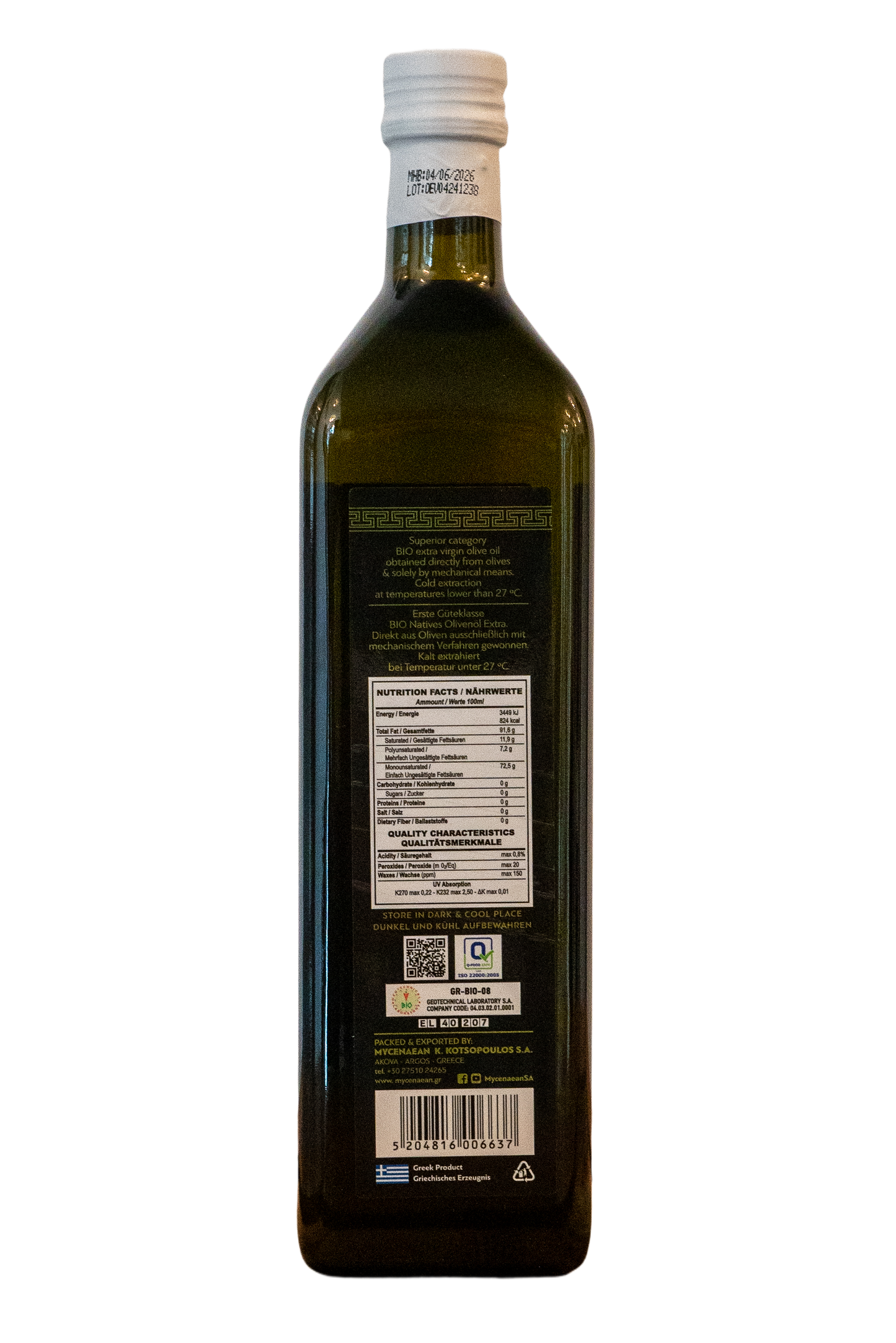 Natives Bio Olivenöl Extra 1,0l Mycenaean