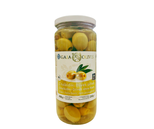 Grüne Oliven ohne Stein 500g Gaia Olives