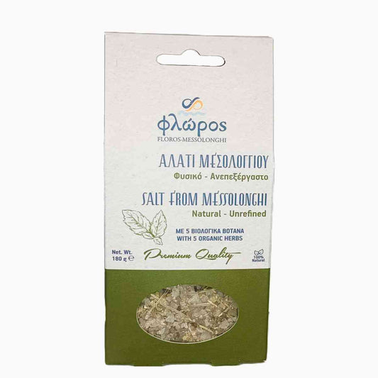 Natürliches dickes Meersalz mit Kräutern 180g Floros