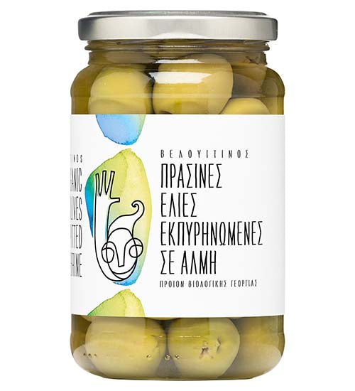 Bio Grüne Oliven ohne Kern 340g Velouitinos