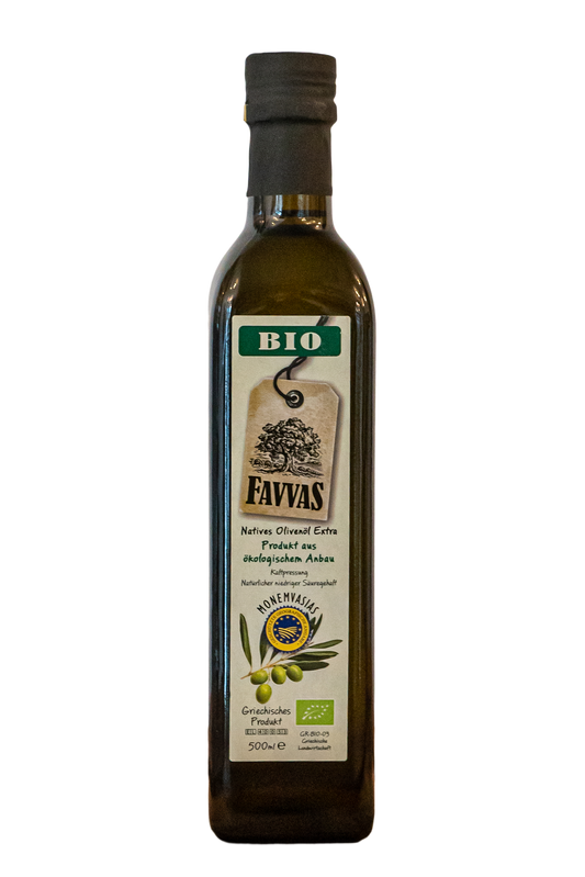 Natives Bio Olivenöl Extra 0,5l Favvas